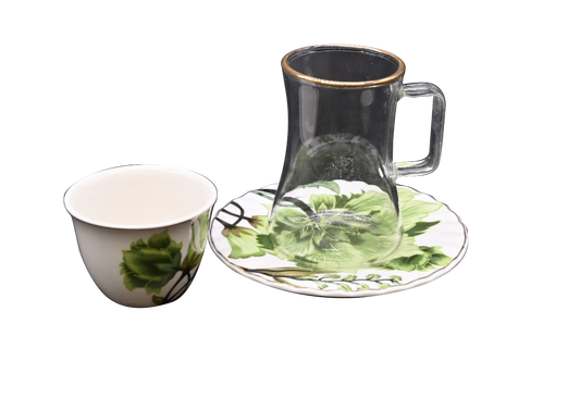 Leafy Luxe Cup and Saucer Set