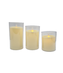 Realistic Flame LED Candles with a Battery Operated Flame, 3 Piece Set