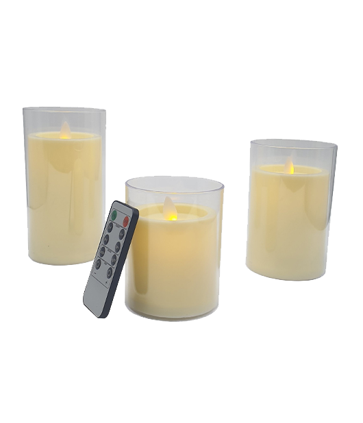 3 Rechargeable Flameless Candles: Remote & Flickering LED