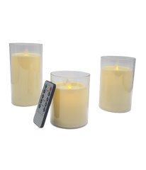 3 Rechargeable Flameless Candles: Remote & Flickering LED