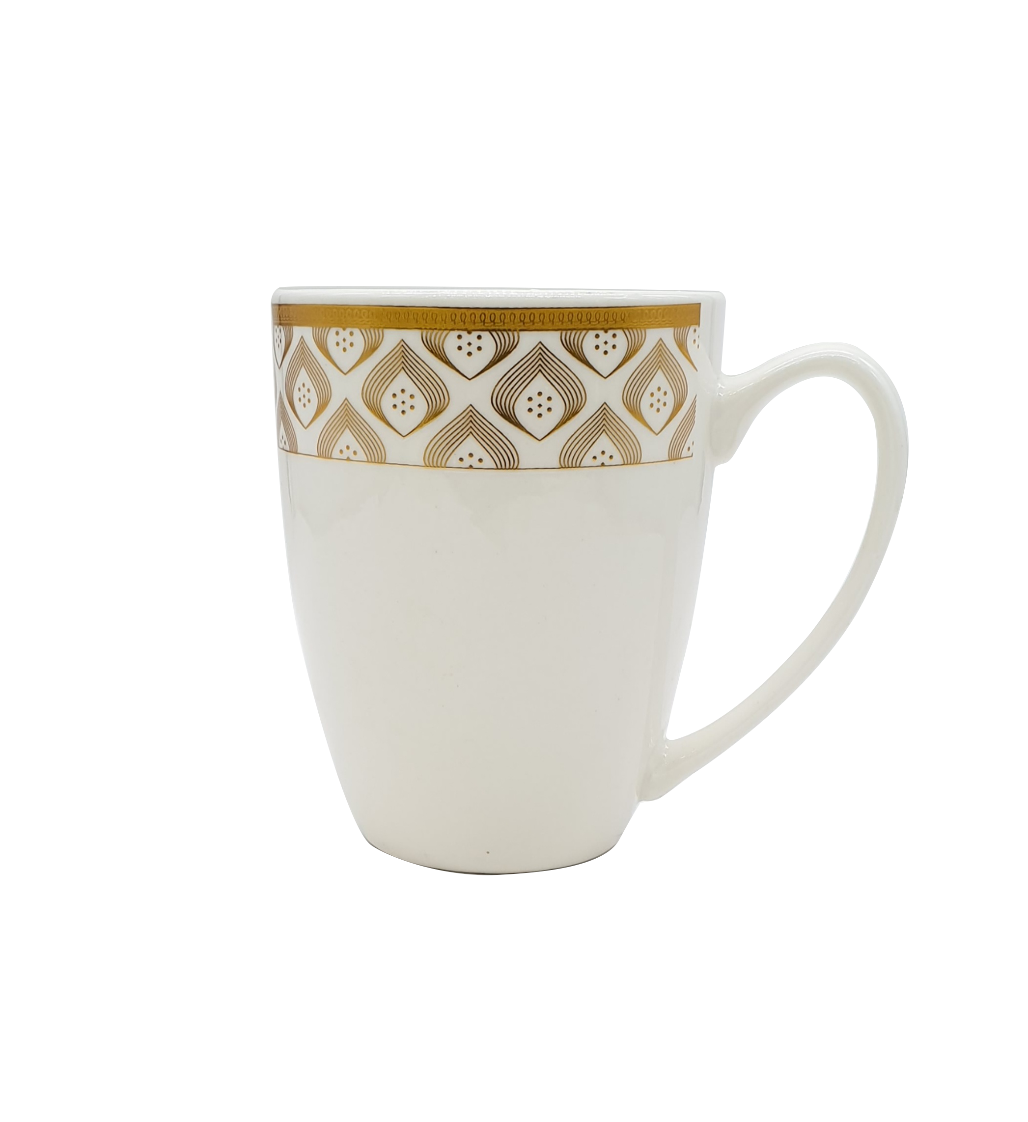 Intricate White 'n Gold Mugs