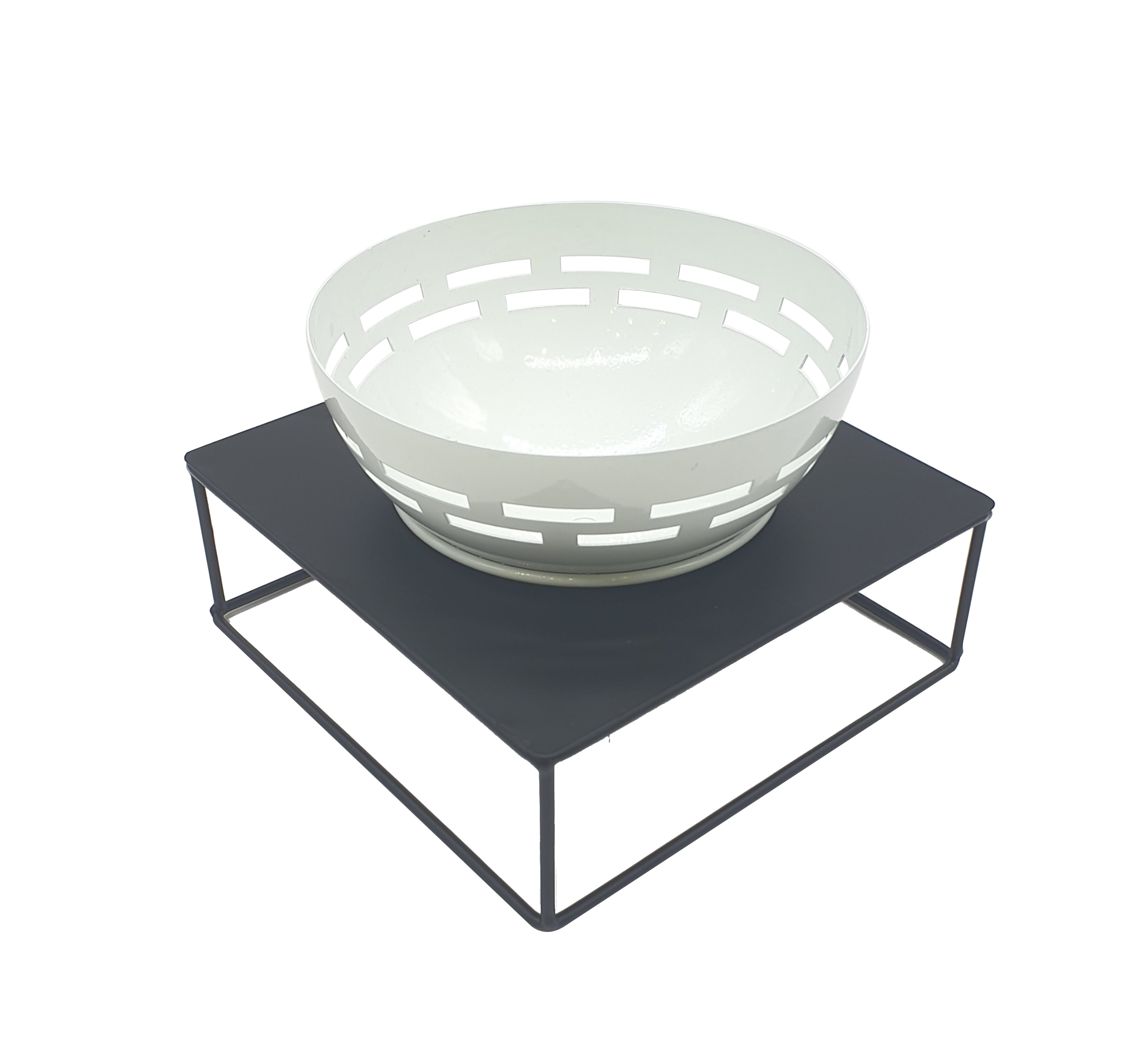 White Rounded Bowl with Base