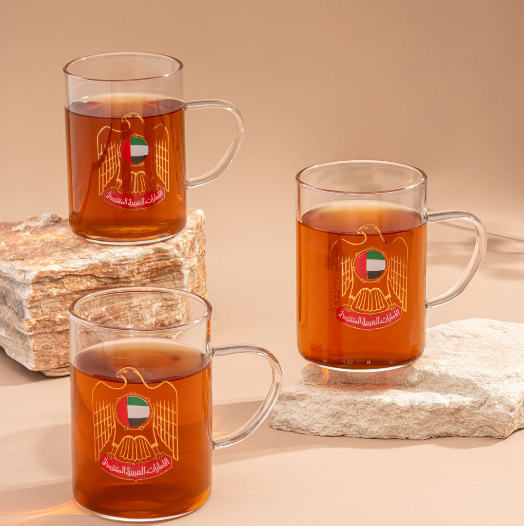 Crystal Clear Glass Emir Tea Cups (3 Pcs Set)