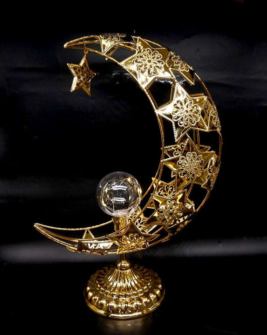 Decoration Metal Moonlight with Glass Crackle Ball Center