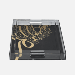 Calligraphic Transparent Acrylic Serving Tray