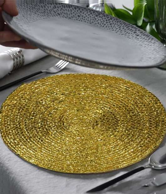 Golden Round Placemats