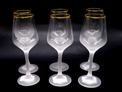 Gold Rimmed Deco Wine Glasses