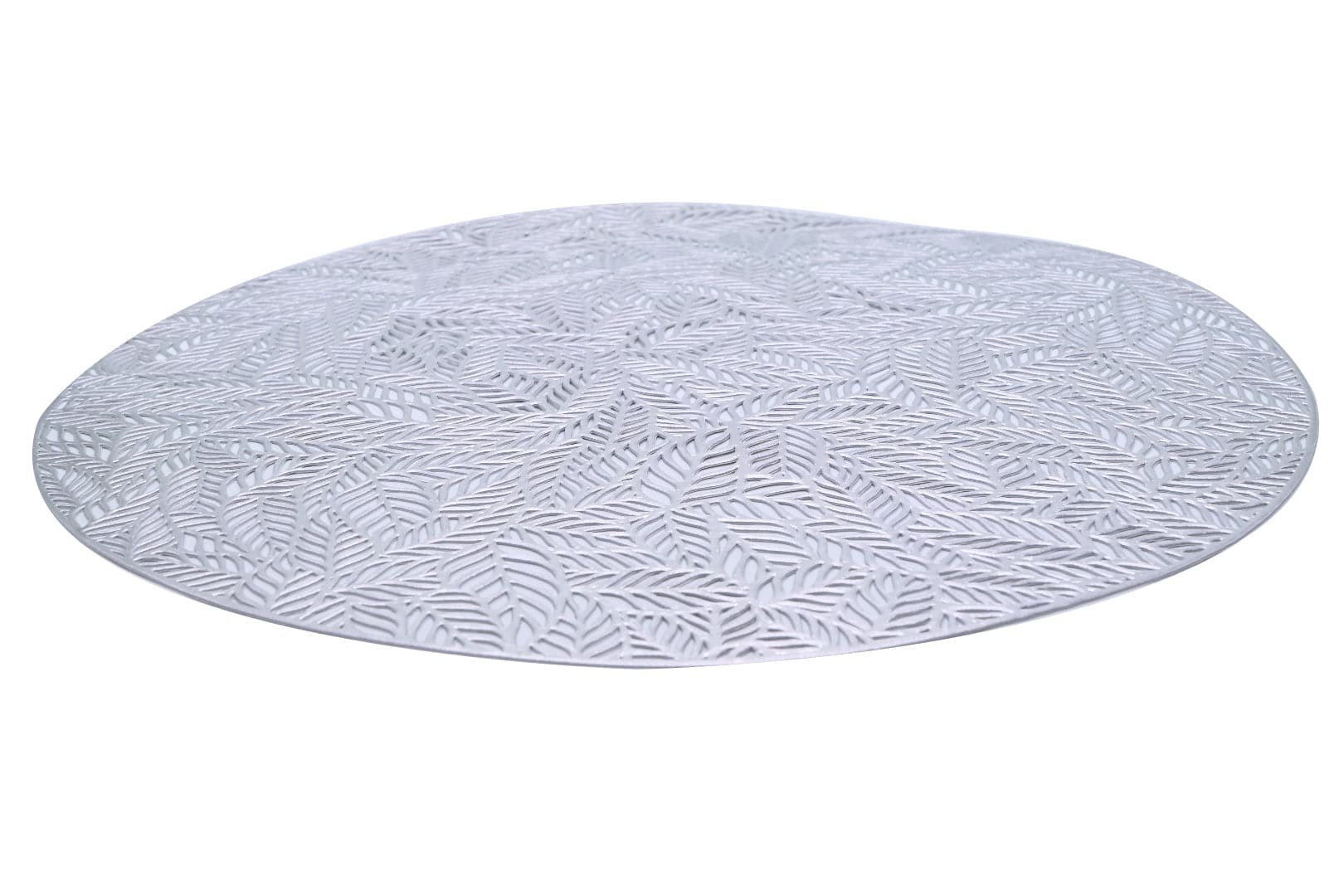 Round Plastic Placemat with Leaf Pattern