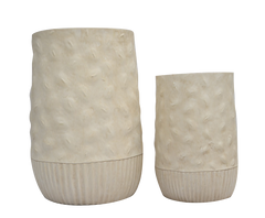 White Ceramic Flower Pots (2 Pcs Set)