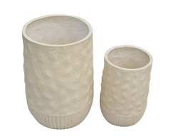 White Ceramic Flower Pots (2 Pcs Set)