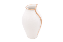 White and Brown Ceramic Floral Vase