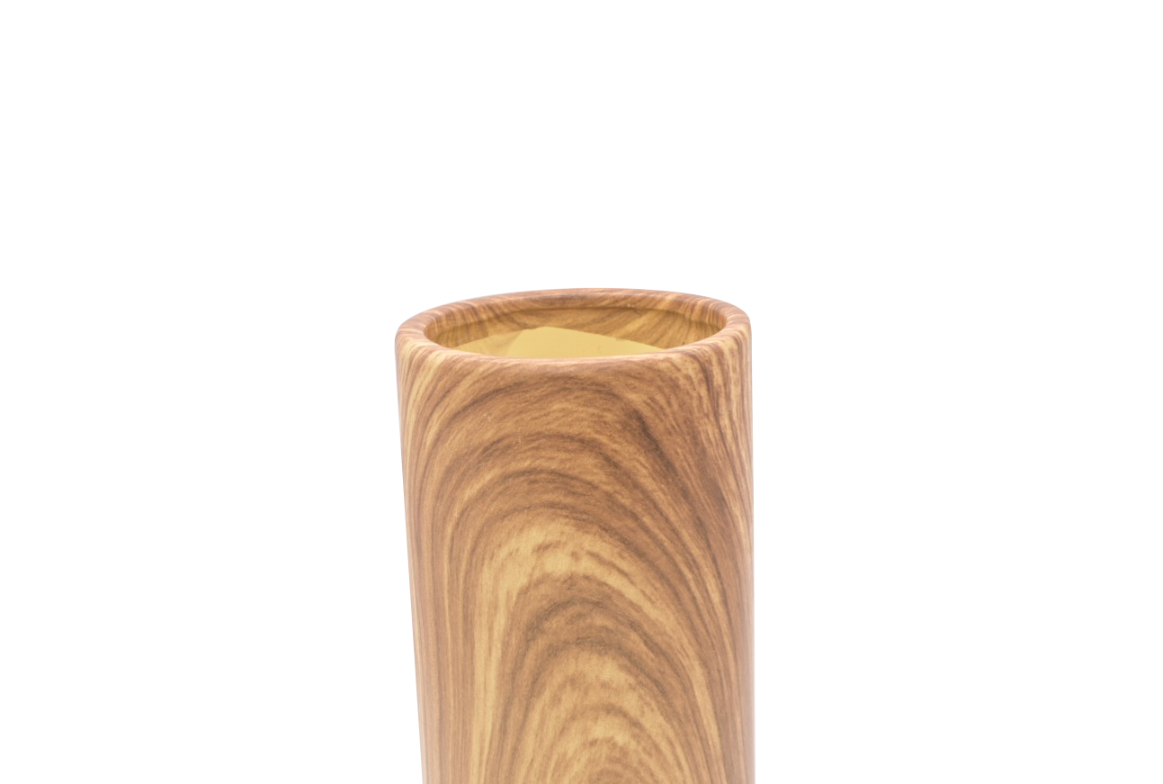 White and Wooden Floral Vase