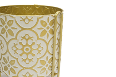 Gold Floral Vases with Short Legs (2 Pcs Set)