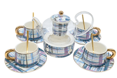 Blue and white Cup and Saucer Set