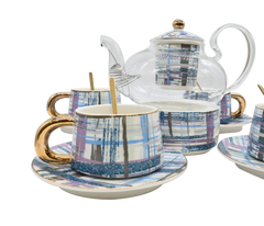 Blue and white Cup and Saucer Set