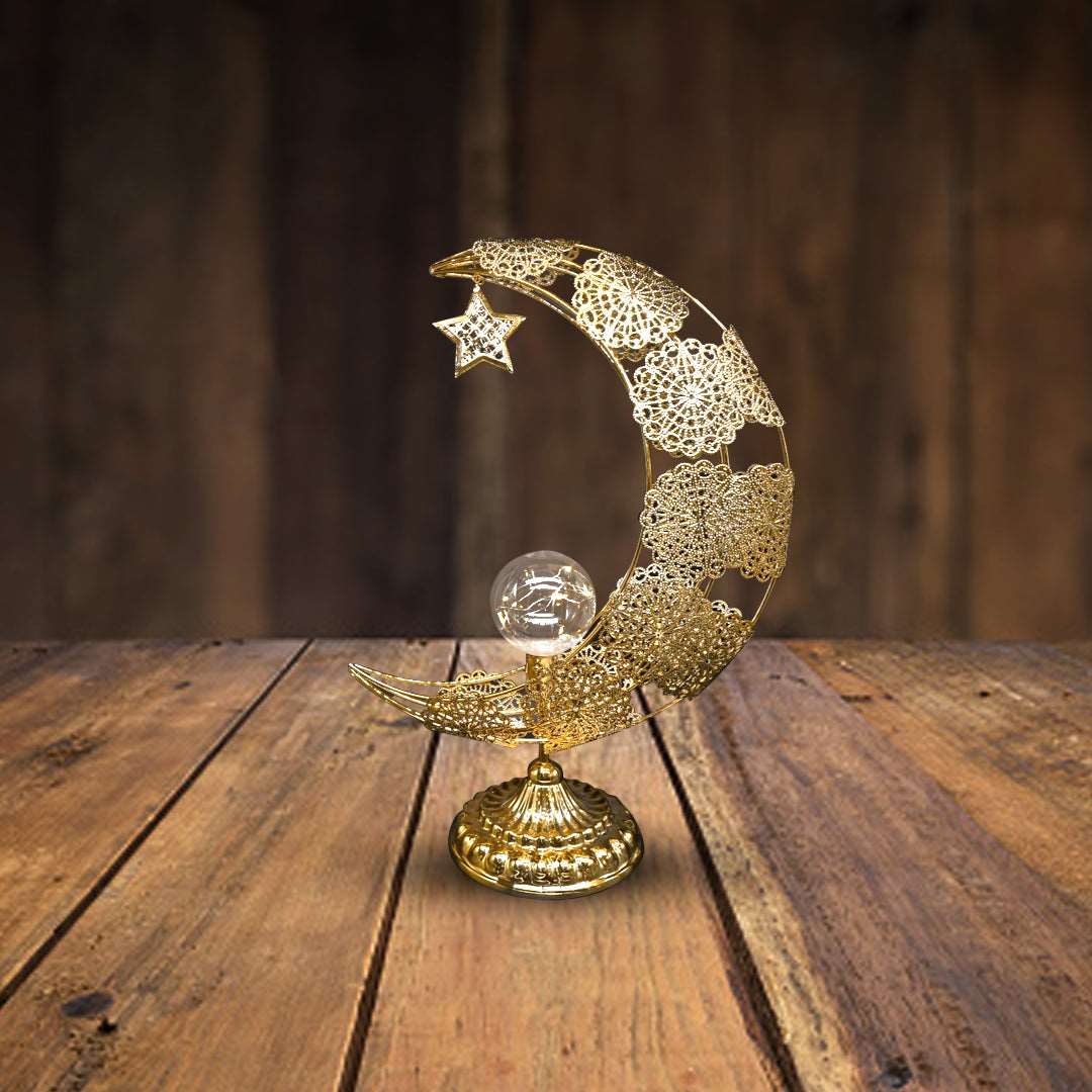 Decoration Metal Moonlight with Glass Crackle Ball Center