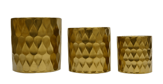 Gold Ceramic Flower Pot (3 Pcs Set)