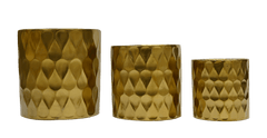 Gold Ceramic Flower Pot (3 Pcs Set)