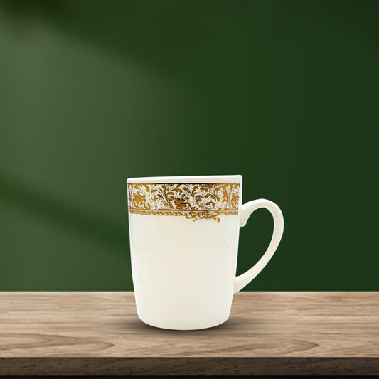 Ivory Luster with Gold Accent Mugs