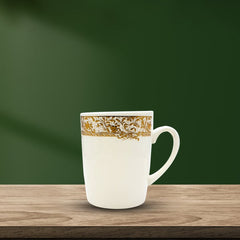 Ivory Luster with Gold Accent Mugs