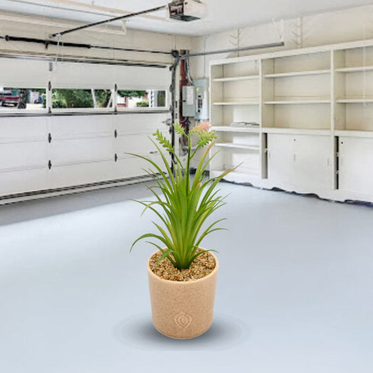Artificial Aloe in Concrete Pot