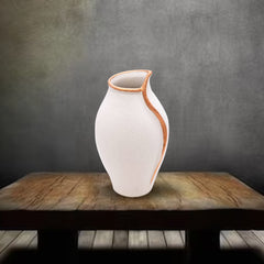 White and Brown Ceramic Floral Vase