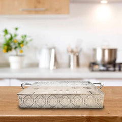 Floral Patterned Silver Serveware