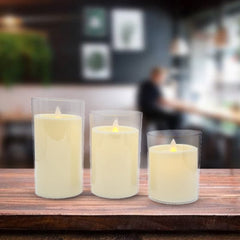 Realistic Flame LED Candles with a Battery Operated Flame, 3 Piece Set