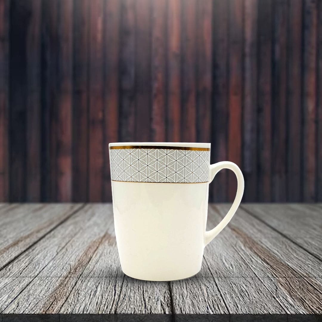 Ivory Luster with Gold Accent Mugs
