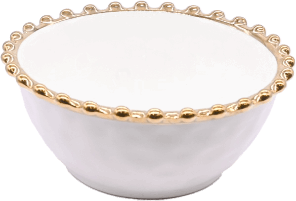 Creative Golden Beaded Nordic Ceramic Bowls - Western Tableware