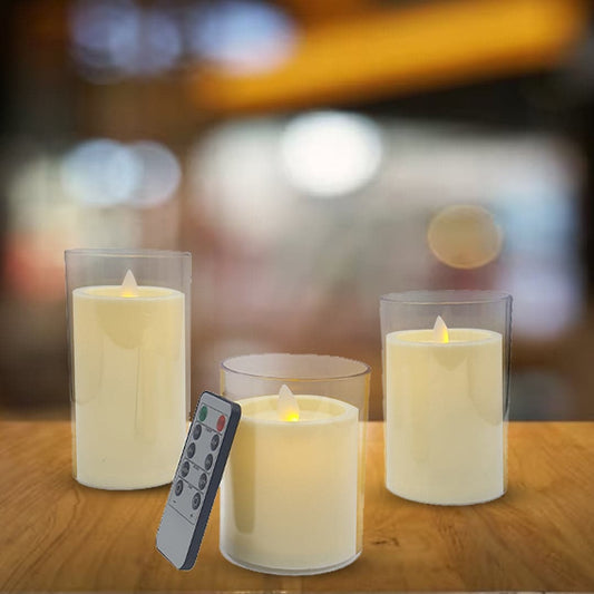 3 Rechargeable Flameless Candles: Remote & Flickering LED