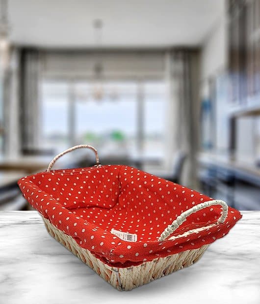 Rectangular Polka Dot Jack Straw Basket