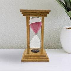 Counter Hourglass 60 Minutes Sand Timer Home Decoration Wooden Retro: