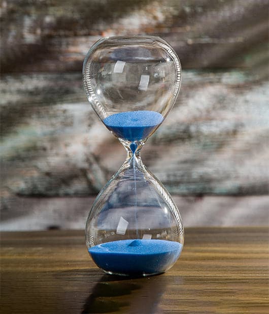 Sand Timer Hourglass In Blue Color