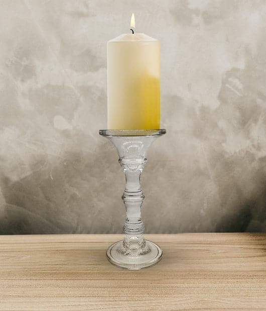 Crystal Glass Pillar Candle Holder