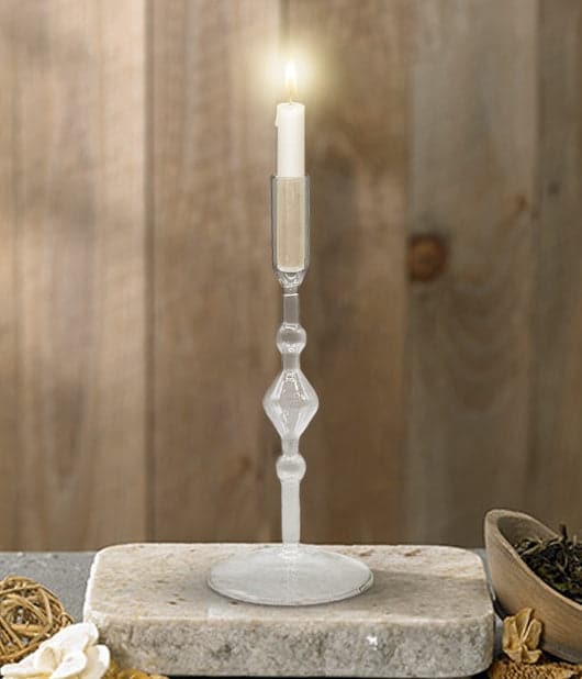 Crystal Transparent Glass Candle Stand