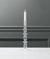 Clear Transparent Glass Taper Candle Holder