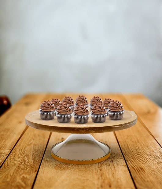 Small Wood Cake Board With Transparent Stand