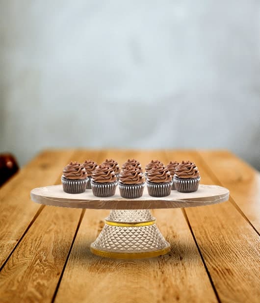 Decorative Round Wooden Cake Stand