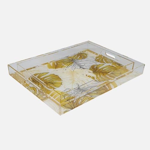 Monstera Leaves Acrylic Serving Tray