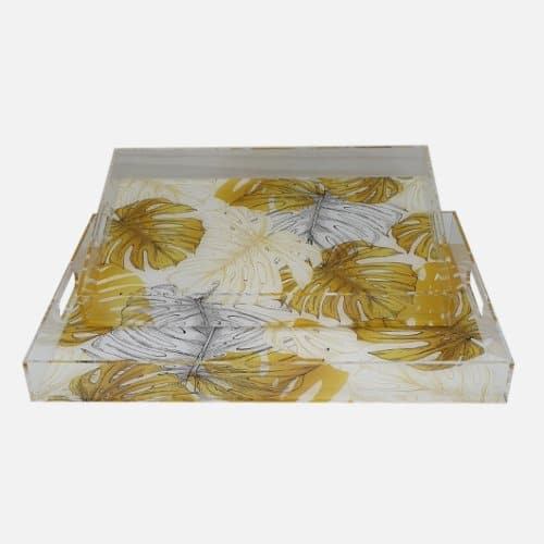 Monstera Leaves Acrylic Serving Tray
