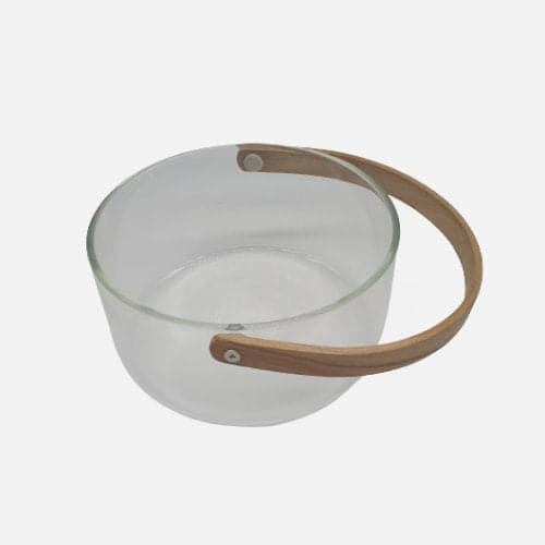 Wood Handle Transparent Bowl For Dining Ware