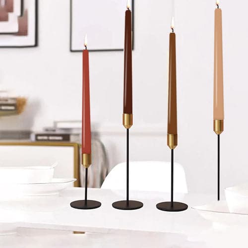 Premium Cocoa-colored Taper Candles (4 Pcs)