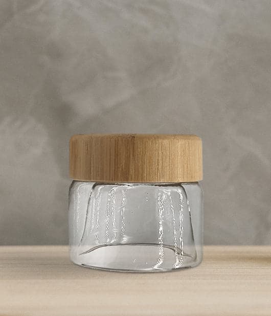 Small Crystal Glass With Wood Covering