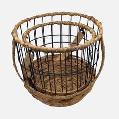 Round Shape Bamboo Design Basket In 3pc Set - homeelgance.ae