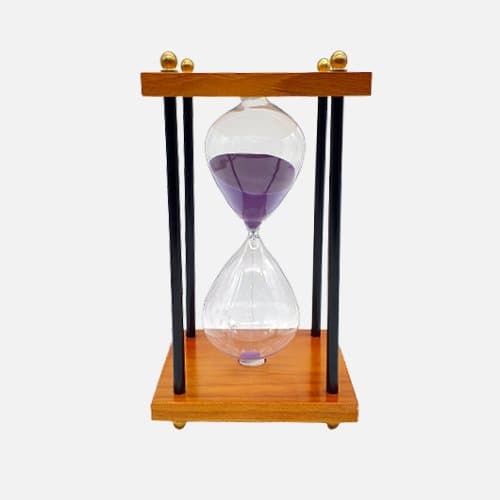 15 Minutes Brass And Wood Square Sand Timer Hourglass