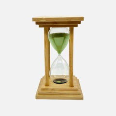 Counter Hourglass 60 Minutes Sand Timer Home Decoration Wooden Retro: