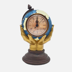 Retro Globe Vintage Resin Table Top Clock