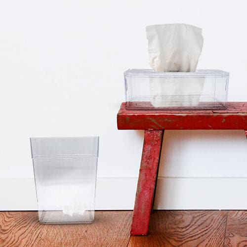 Transparent Acrylic Tissue Box With Bin
