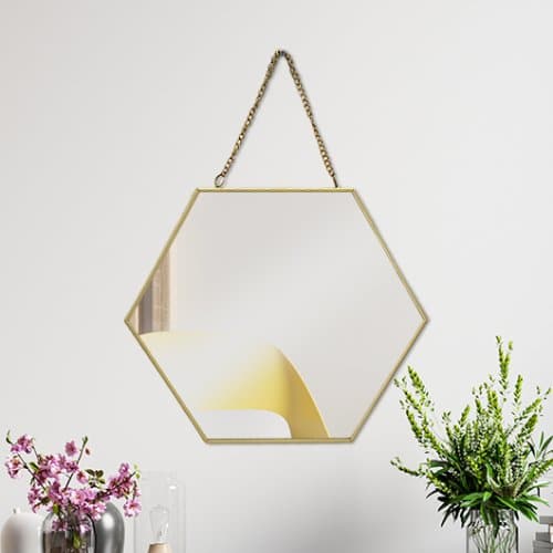 Hexagon Floating Wall Mirror